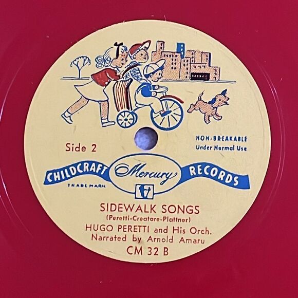 Mercury Childcraft RARE RED Promotional 78 Side Walk Songs 1954 - Picture 5 of 7